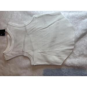 White Ribbed Tank Top XXS